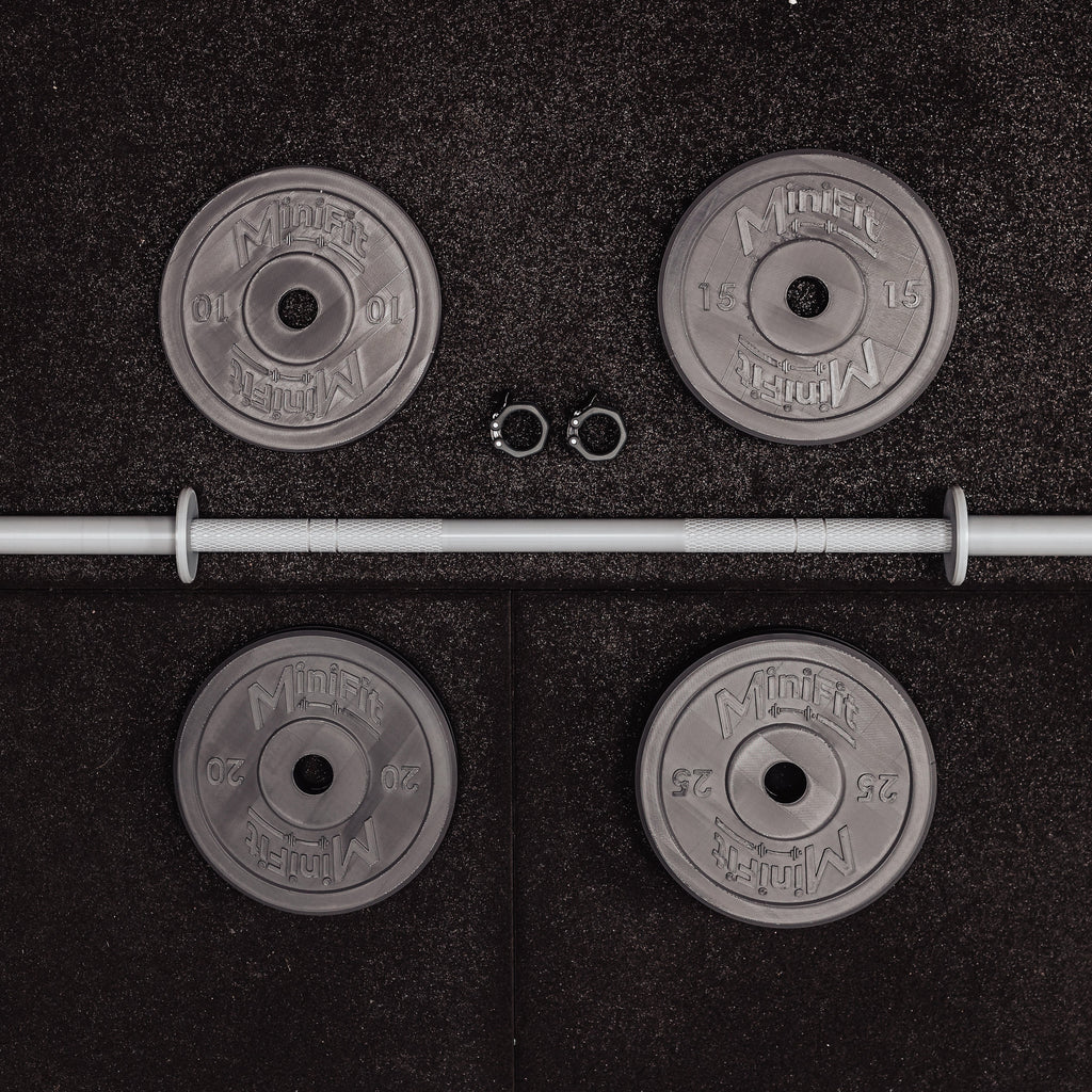 Black children's bumper plates and barbell 