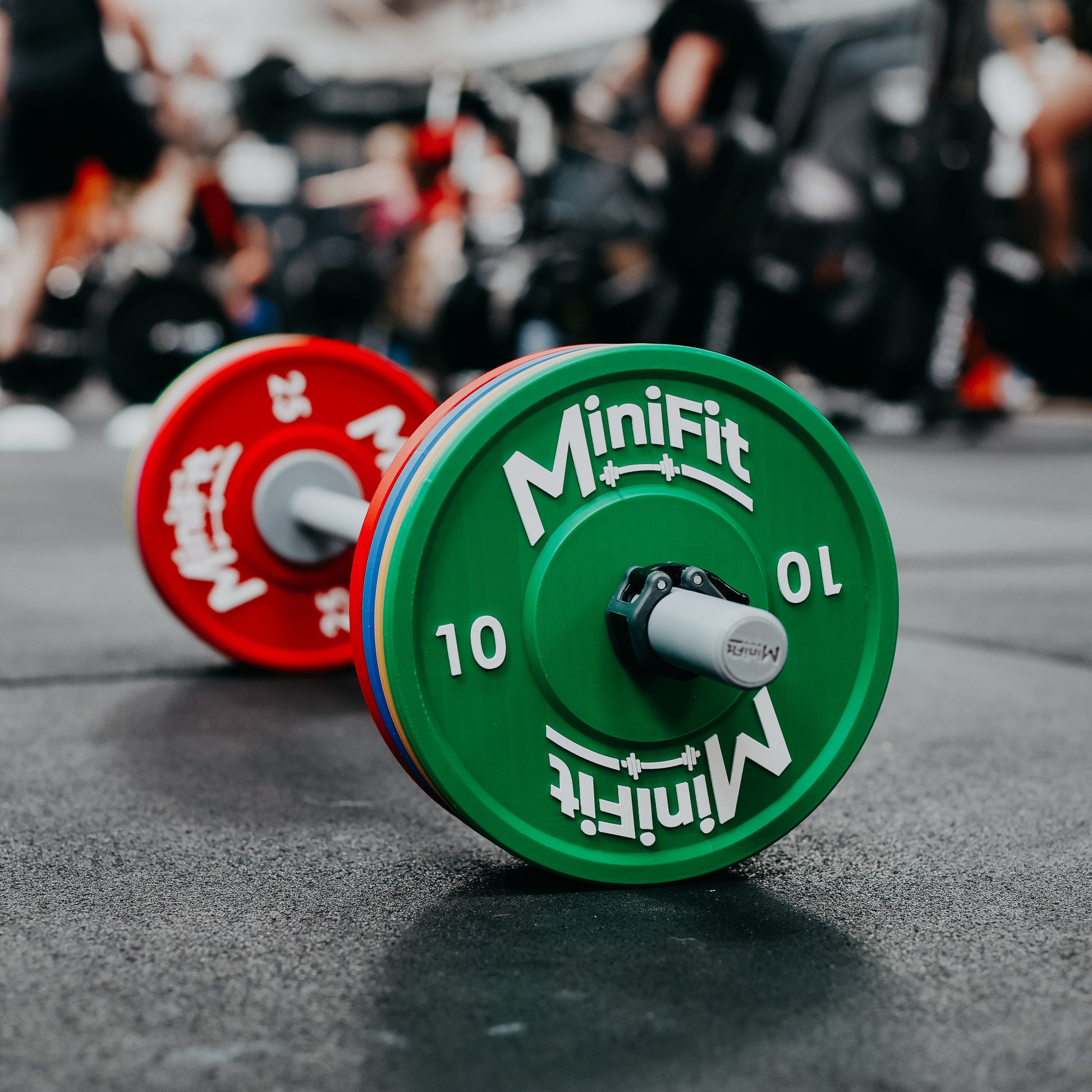 Kids bumper plate barbell set - MiniFit branding